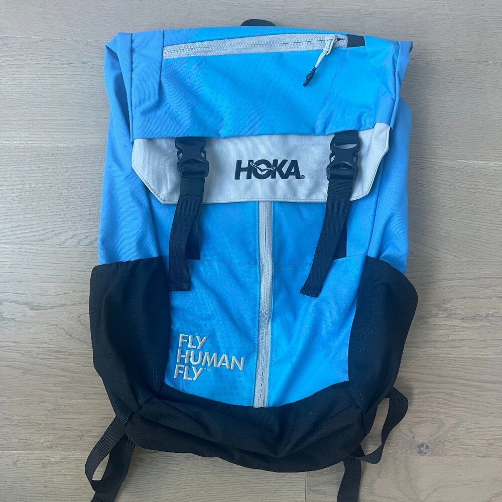 Hoka "Fly Human Fly" Bag Middle zipper Backpack